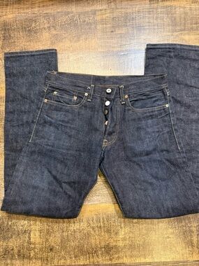 Straight Men's Jeans in Dark Indigo Wash - Button Fly